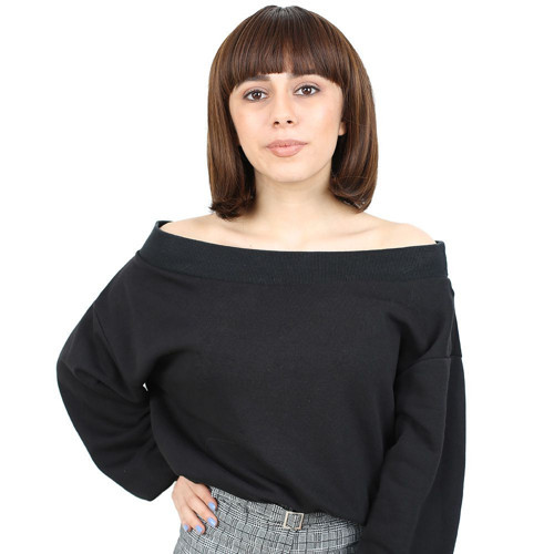 Kısa Küt Perçemli Fiber Sen Peruk / Kahve Karamel