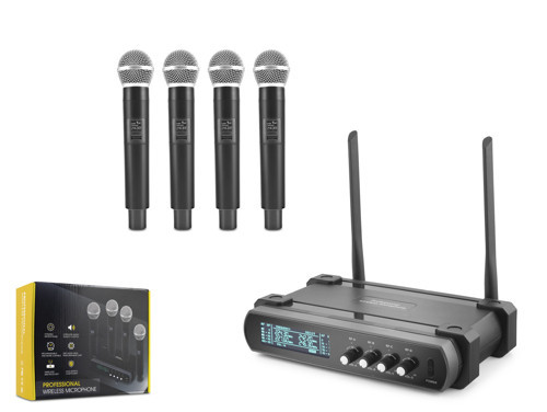 HDX2792 Kablosuz VHF El Mikrofonu 4 Lü Set - Siyah