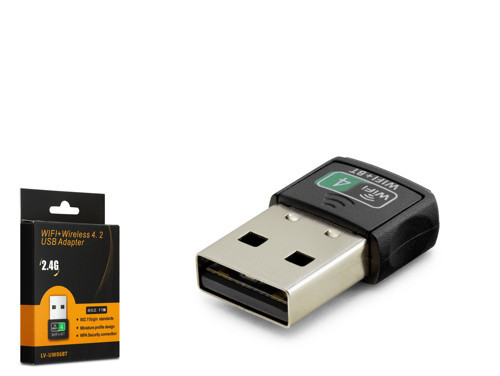 PIX-LINK LV-UW06BT USB WiFi Adaptör 2.4 GHz Bluetooth 4.2 - Siyah