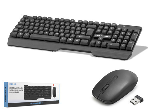 HD844 Kablosuz Klavye Mouse Seti 1600 DPI Siyah