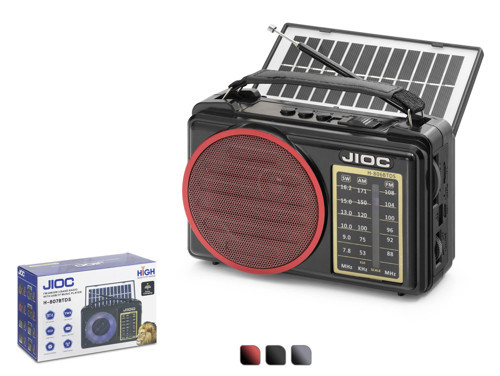 JIOC H806BTDS Bluetooth Nostaljik FM Radyo TWS USB TF RGB Solar Şarjlı Taşınabilir Kamp Hoparlör