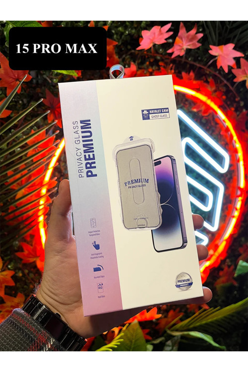 İphone 15 PRO MAX Uyumlu Kolay Uygulama Aparatlı Premium Hayalet Ekran Koruyucu Cam