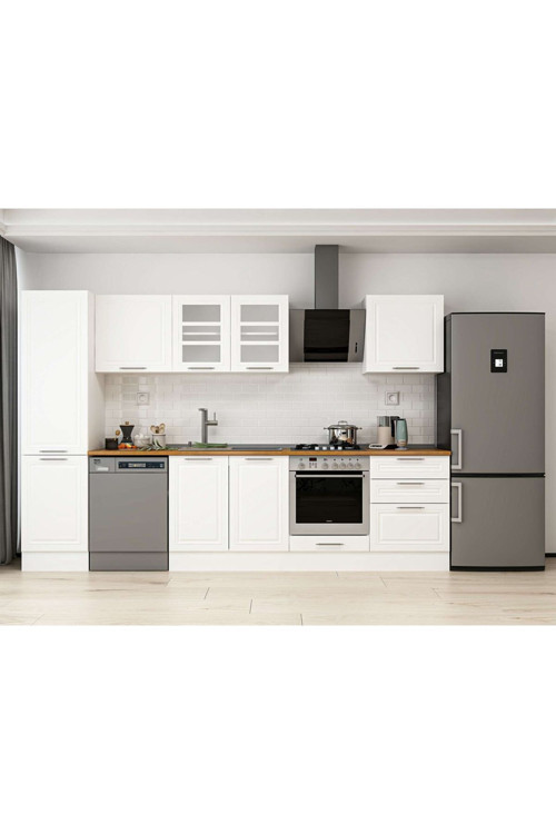 310X210 Cm Klasik Mebran Mutfak Dolabı Beyaz Beyaz Mb-E80B50S60-3 Mebran | Beyaz - Suntalam
