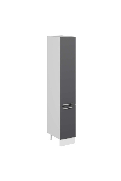 Mutfak Modül Duz 40-H240Cm Boy Dolabı Beyaz Antrasit Mdf