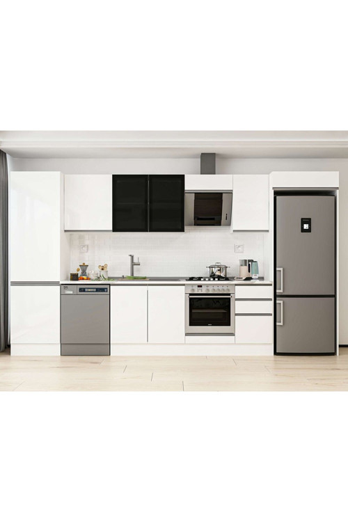 395X222 Cm High Gloss Mutfak Dolabı Mbb-E90B60S45-3 High Gloss | Beyaz - Suntalam