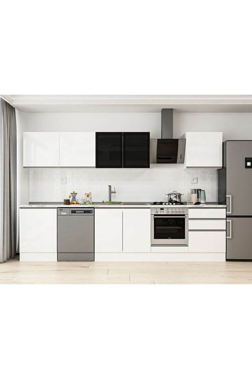 320X210 Cm High Gloss Mutfak Dolabı M-E80S60S60-3 High Gloss | Beyaz - Mdf