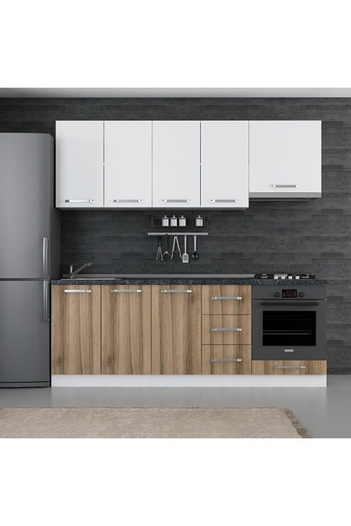 220 Cm Mutfak Dolabı Beyaz Dore 220-d6