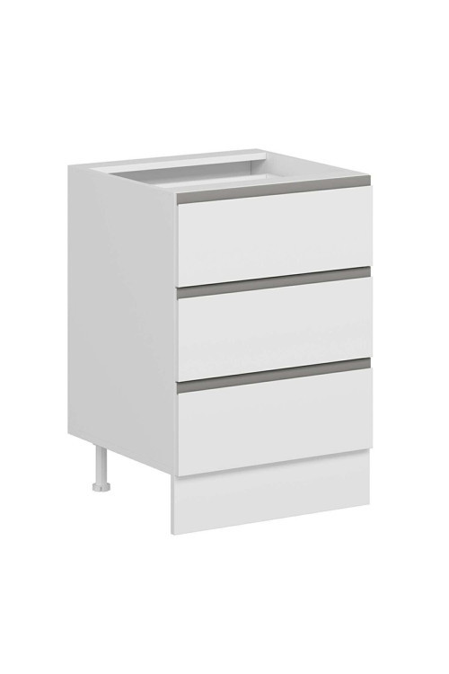 Mutfak Modül Hg_J Alt 3Ç Nray 60Cm Dolap Beyaz Beyaz Mdf