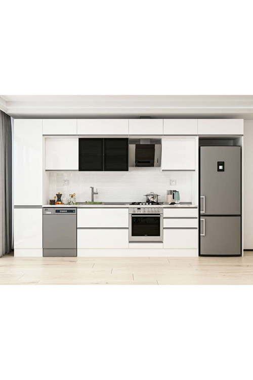 390X240 Cm High Gloss Mutfak Dolabı Mbb-E80B50S60-3 High Gloss | Beyaz - Mdf