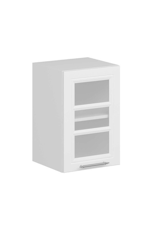 Mutfak Modül Mbr_C Üst 1Dk1R 40-H60Cm Dolap Cam Beyaz Beyaz Mdf