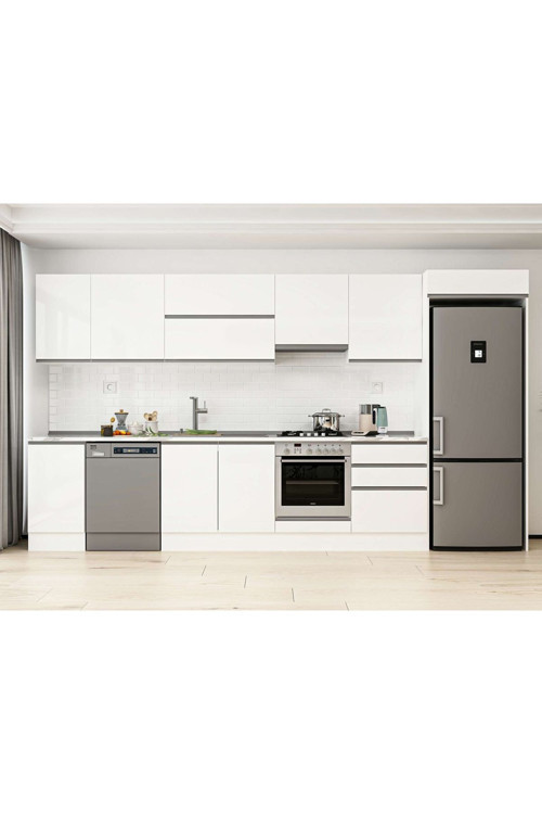 385X222 Cm High Gloss Mutfak Dolabı Mb-E80S45S60-1 High Gloss | Beyaz - Mdf