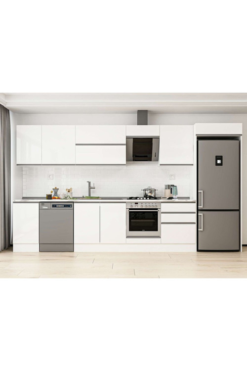 395X222 Cm High Gloss Mutfak Dolabı Mb-E90S45S60-2 High Gloss | Beyaz - Mdf