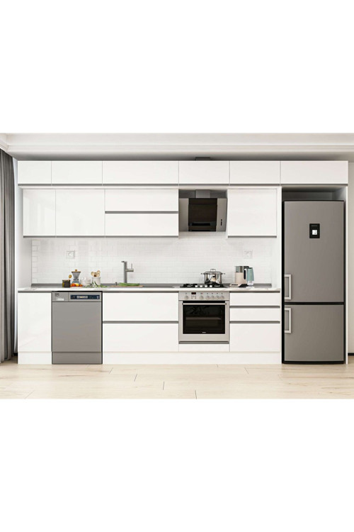 390X240 Cm High Gloss Mutfak Dolabı Mb-E90S40S60-2 High Gloss | Beyaz - Suntalam