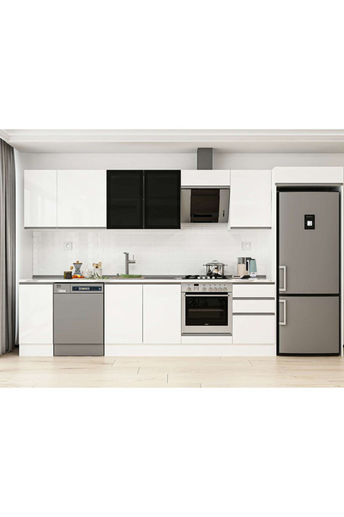 370X222 Cm High Gloss Mutfak Dolabı Mb-E80S40S50-3 High Gloss | Beyaz - Mdf