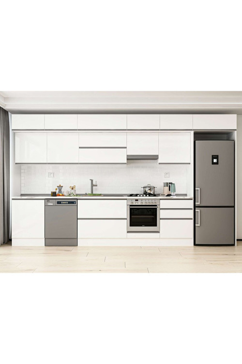 410X240 Cm High Gloss Mutfak Dolabı Mb-E90S60S60-1 High Gloss | Beyaz - Suntalam
