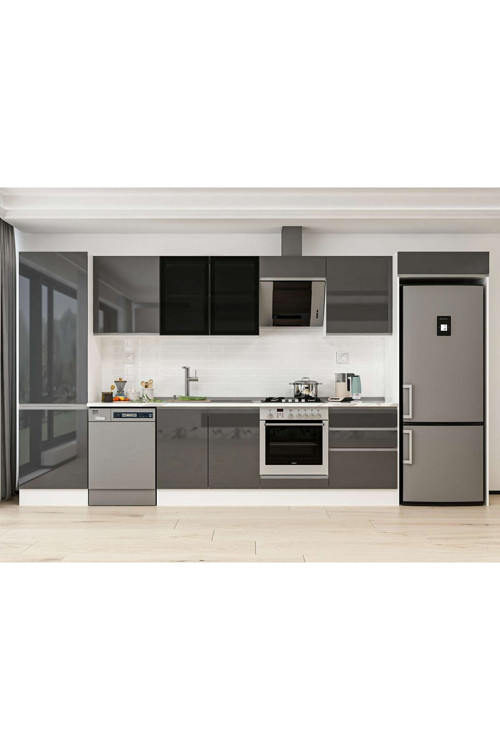 410X222 Cm High Gloss Mutfak Dolabı Mbb-E90B60S60-3