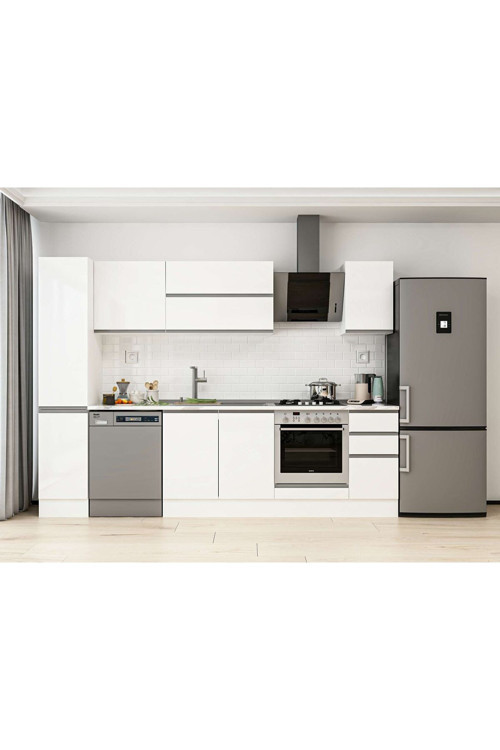 290X210 Cm High Gloss Mutfak Dolabı Mb-E90B40S40-2 High Gloss | Beyaz - Suntalam
