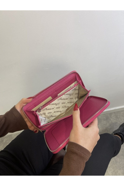 Hakiki Deri Unısex Telefon Ve Kalem Bölmeli Cüzdan