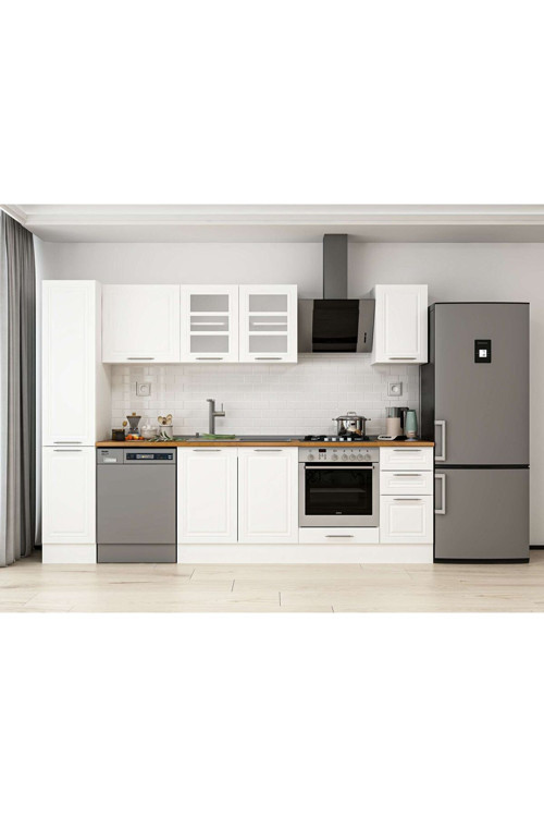 290X210 Cm Klasik Mebran Mutfak Dolabı Beyaz Beyaz Mb-E90B40S40-3 Mebran | Beyaz - Mdf