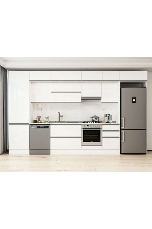 390X240 Cm High Gloss Mutfak Dolabı Mbb-E80B60S50-1 High Gloss | Beyaz - Suntalam
