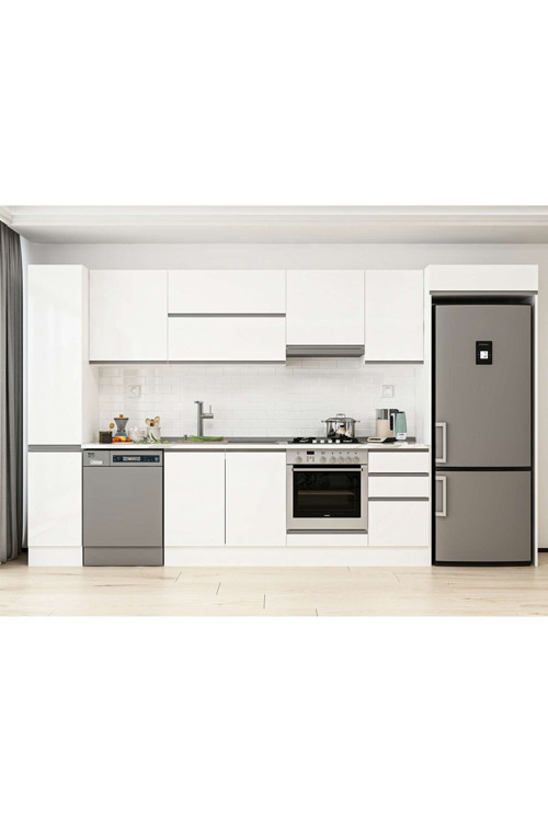 365X222 Cm High Gloss Mutfak Dolabı Mbb-E80B40S45-1 High Gloss | Beyaz - Suntalam