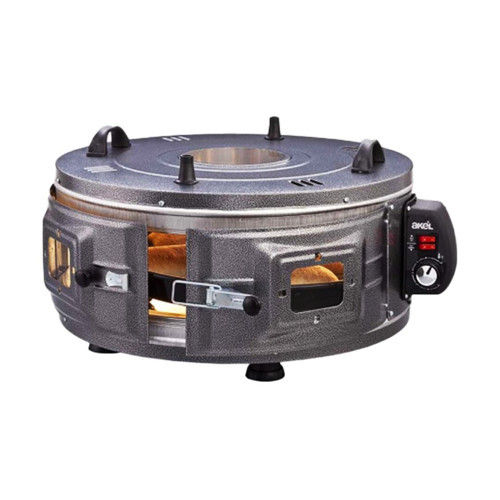 GROSS YUVARLAK DAVUL FIRIN STANDART AYARLANABİLİR TERMOSTAT = 50°C-320°C 1300W - 53CM ALÜMİNYUM TEPSİ ÖN - ÜST GÖZETLEME CAMI (4604)