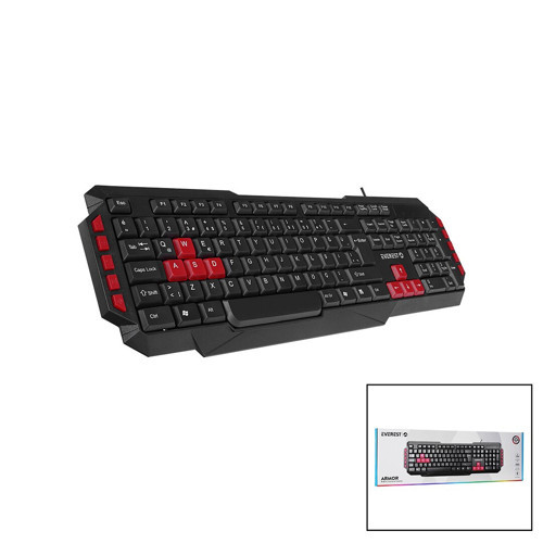 EVEREST KB-G7-ARMOR USB KABLOLU OYUNCU KLAVYE RENKLİ OYUN TUŞLARI - MULTİMEDYA TUŞLARI 150CM (4604)