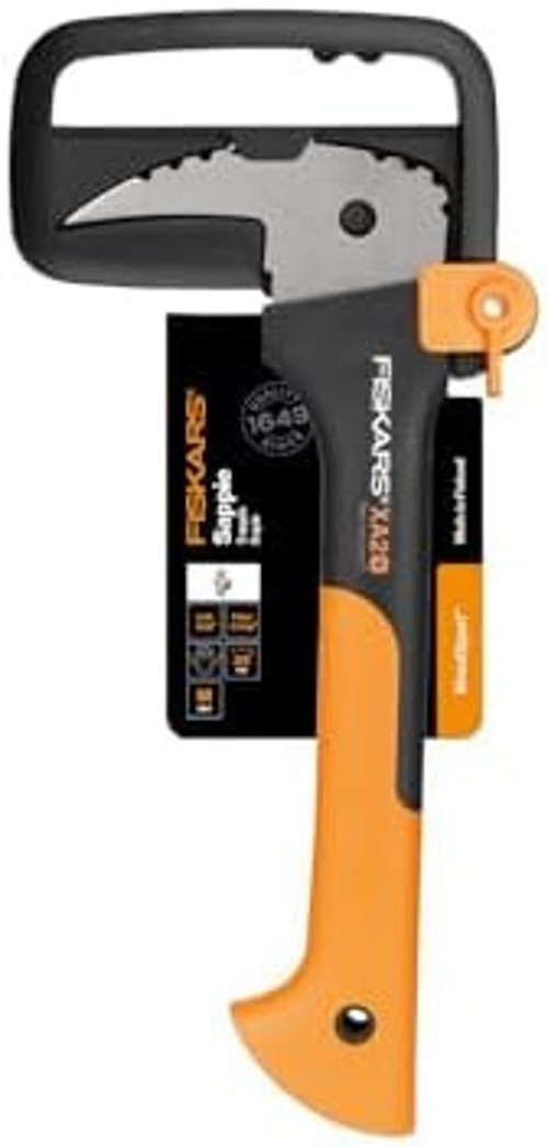 WoodXpert Zapa XA2, Uzunluk: 34,8 cm, Sertleştirilmiş çelik bıçak/Fiberglas saplı güçlendirilmiş sentetik malzeme, Koruyucu kılıf dahil, Siyah/Turuncu, 1003622