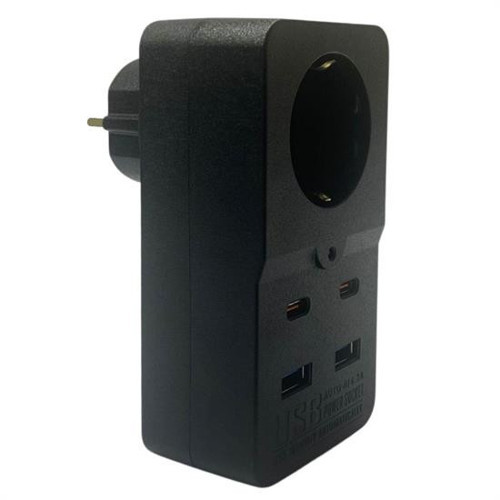 Isıya Dayanıklı Termal Akım Korumalı 1 Priz Girişli 2 USB Girişli 2 TYPE-C Girişli Pirz (4604)