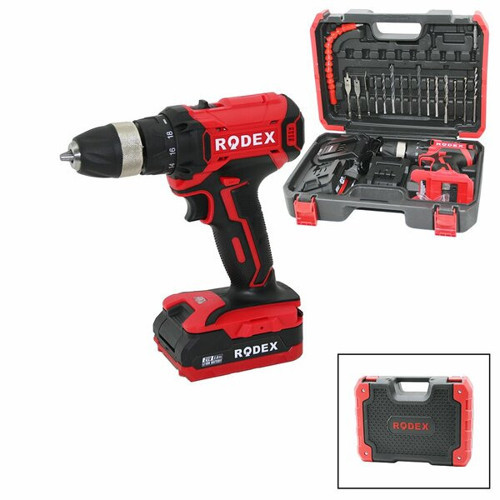 2 KADEME HIZ - VİTES ŞARJLI=ÇİFT BATARYA 17PCS UÇLU MATKAP 0-350 / 0-1350 RPM 21V/2.0A LI-ION RDX-3375A (4604)