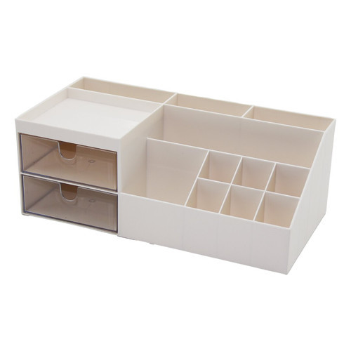2 ÇEKMECELİ + 12 BÖLMELİ PLASTİK MAKYAJ - TAKI ORGANİZER 12X24CM-- Y: 4-6-7-8-9CM (4604)