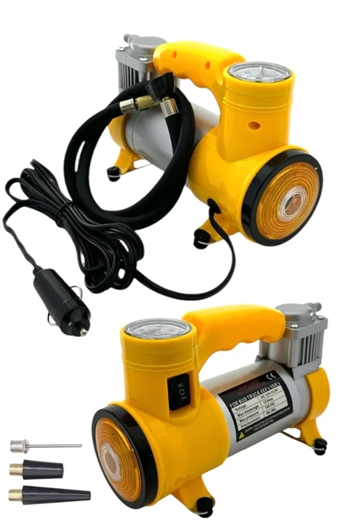 Elektrikli Araba Lastik Şişirme / 150 PSI - 12V / Taşınabilir Metal Hava Kompresörü (4604)