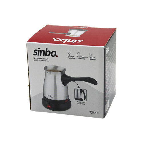 ÇELİK ELEKTRİKLİ CEZVE TÜRK KAHVE MAKİNESİ - 6FİNCAN=500ML 360 DERECE KABLOSUZ KULLANIM KATLANIR KULP 600W SCM-2991 (4604)