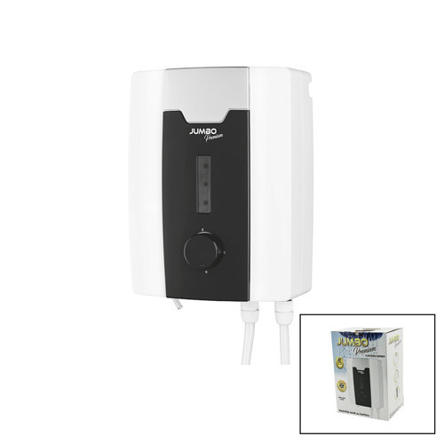 JUMBO PREMİUM BEYAZ SU ISITICI ELEKTRİKLİ ŞOFBEN DUŞ BAŞLIK 7 EMNİYET TERMOSTAT 3 KADEMELİ 8000W (4604)