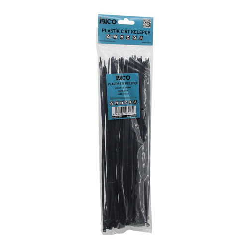 SİYAH 3.6X300MM PLASTİK CIRT KELEPÇE 100PCS (4604)