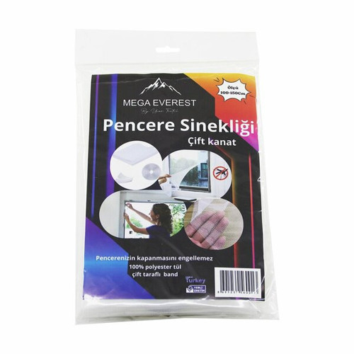 ÇİFT KANAT TÜL PENCERE SİNEKLİK 100X150CM - 5MT BANT (4604)