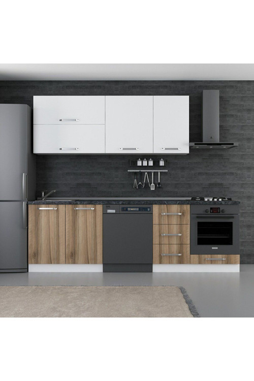 255 cm Mutfak Dolabı Beyaz Dore 255-d14