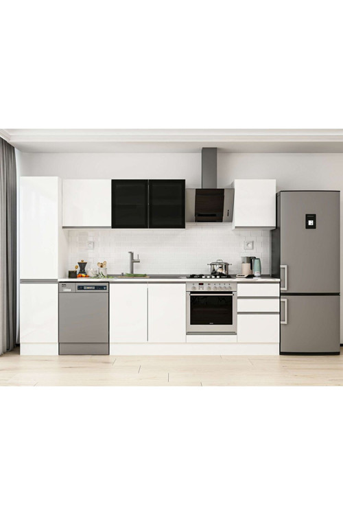 305X210 Cm High Gloss Mutfak Dolabı Mb-E90B45S50-3 High Gloss | Beyaz - Suntalam