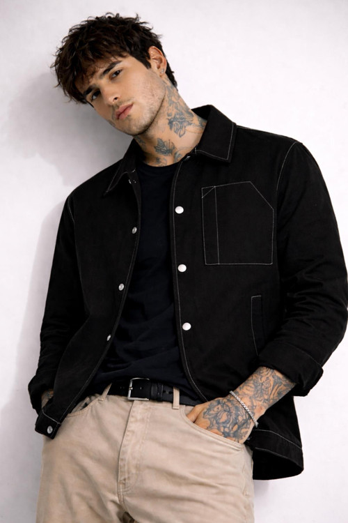 Erkek Dikiş Detaylı Oversize Gabardin Mevsimlik Ceket & Mont