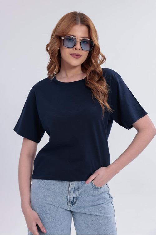 Kadın Basic Rahat Kalıp Likralı 30/1 Süprem Tişört-380