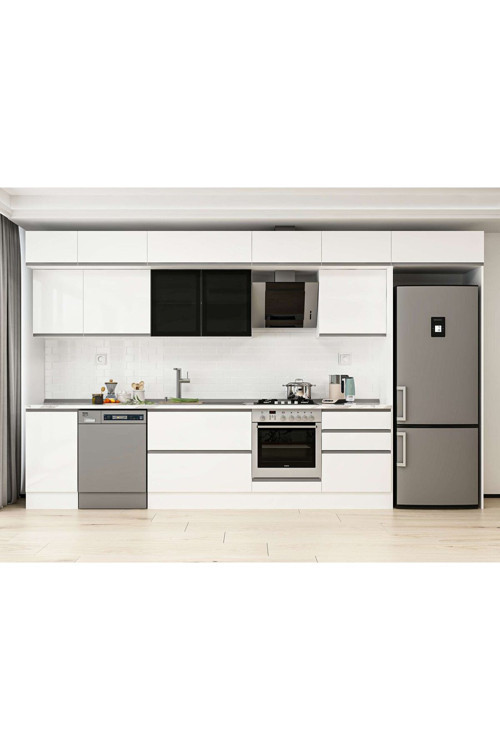 385X240 Cm High Gloss Mutfak Dolabı Mb-E80S45S60-3 High Gloss | Beyaz - Mdf