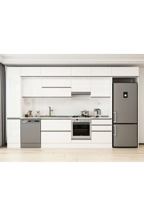 390X240 Cm High Gloss Mutfak Dolabı Mbb-E90B40S60-1 High Gloss | Beyaz - Mdf