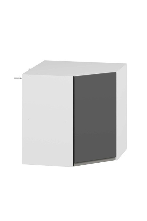Mutfak Modül Hg_J Üst 1Dk1R 60-H60Cm Köşe Dolap Beyaz Antrasit Mdf