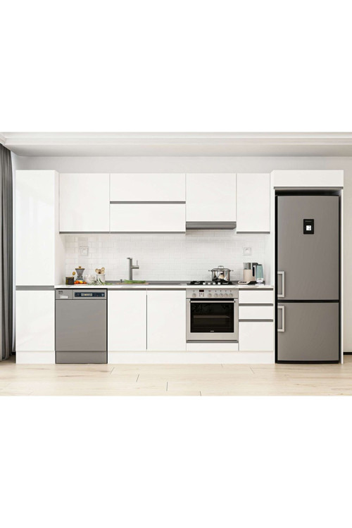 365X222 Cm High Gloss Mutfak Dolabı Mbb-E80B45S40-1 High Gloss | Beyaz - Suntalam