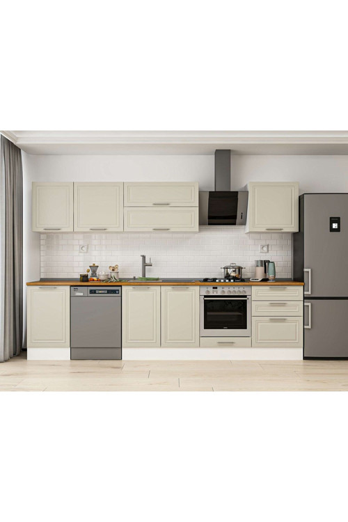 320X210 Cm Klasik Mebran Mutfak Dolabı Beyaz M-E90S50S60-2 Mebran | Kumtaşı - Suntalam