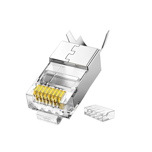 Cat7 10 Gigabit Metal RJ45 Ethernet Konnektörü Altın Kaplama Korumalı 25 Adet