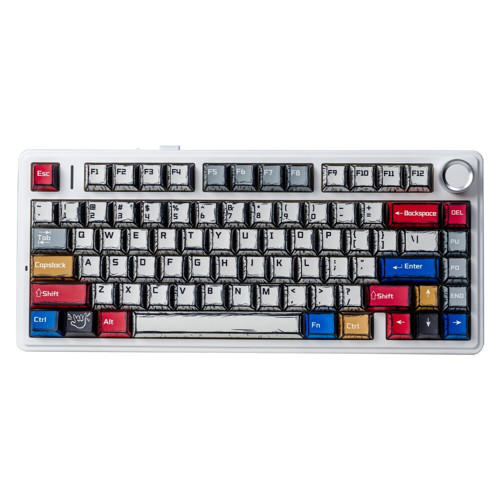 F75 Mekanik Kablosuz Oyuncu Klavyesi RGB TKL Reaper Switch Hot Swap Makrolu Comic Karikatür Tasarım Siyah