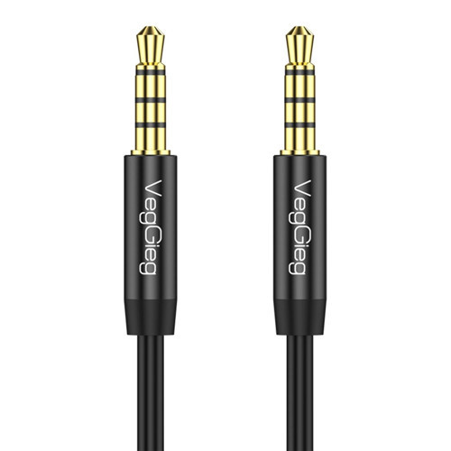 3.5mm TRRS 4 Kutuplu Mikrofon Destekli Hi-Fi Stereo AUX Ses Kablosu Erkek to Erkek Jack 5 Metre