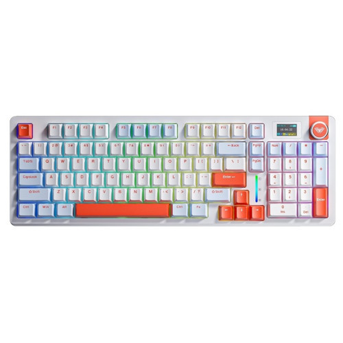 S98 Pro 3 Modlu Mekanik Gaming Kablosuz Klavye RGB Hot Swap Star Vector Switch Makrolu Oyuncu Klavyesi Turuncu
