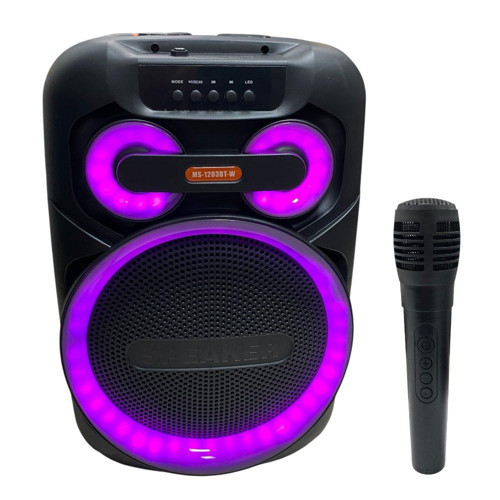 SP-330 Şarjlı Mikrofonlu Bluetooth RGB Işıklı Taşınabilir Hoparlör